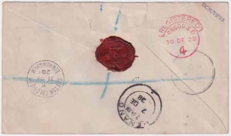 Mayasia, Penang 1929 Penang-Amsterdam Airmail Flight addressed to England