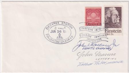 US 1774 Autographed Commemorative Cover Signed by Engravers