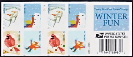 US 4937-40d Modern Imperf Winter Fun Booklet