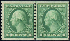 US 452 Washington / Franklin F - VF Mint NH Line Pair, Pristine! cv $160