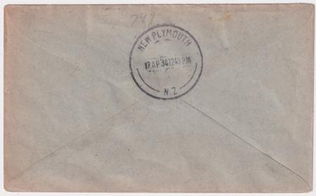 Australia 1934 1st Official Air Mail Australia - New Zealand - Plymouth