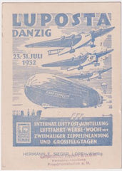 Germany 1932 Danzig Zeppelin Flight Card on Luposta  Card