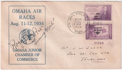 US 1934 Omaha Air Race Cover Flight Signed by Pilot, Roger Don Rae