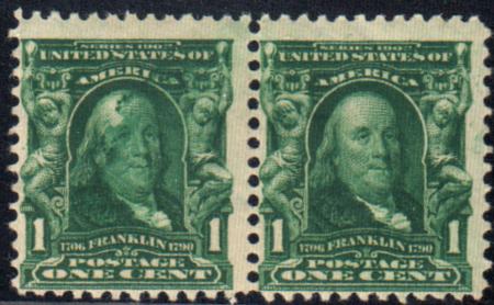 US 300 Bureau and Regular Issues Error Fine Mint LH/NH Diagonal Overinking