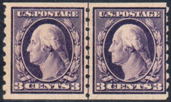 US 394 Washington / Franklin Fine Mint Hinged Line Pair cv $425