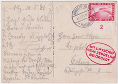 Germany 1931 Zeppelin Nüremburg Flight Card with C35 to Frankfurt