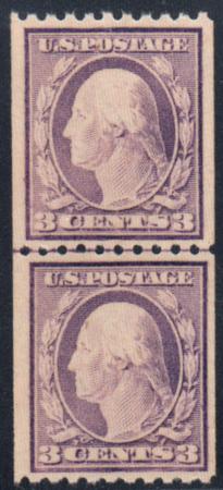 US 489 Washington / Franklin VF NH Line Pair cv $70