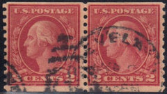 US 454 Washington / Franklin F - VF Used Pair, Cleveland Town Cancel cv $70