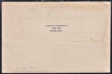 US 456 Washington / Franklin F - VF on Pristine Cover from Boston, MA. - Scarce! cv $250