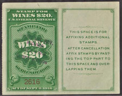 US RE56 Revenue Wine Stamp VF Used cv $60