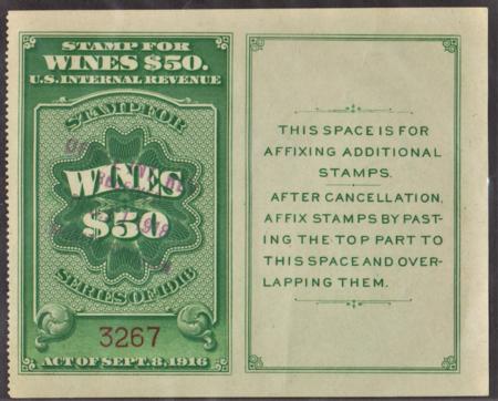 US RE58 Revenue Wine Stamp VF Used cv $57.50