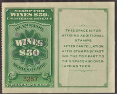 US RE58 Revenue Wine Stamp VF Used cv $57.50