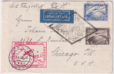 Germany 1930-1931 Do-X Flight Cover with C36 & C37