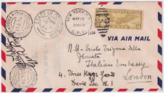 US 1933-34 Pond-Sabelli Transatlantic Flight to Rome, Crash in Ireland, to London