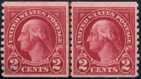 US 599 Var F - VF Mint NH Line Pair Large "Gripper" Crack Plate Variety