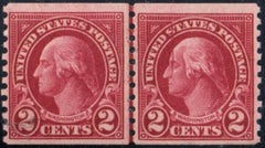 US 599 Var F - VF Mint NH Line Pair Large "Gripper" Crack Plate Variety