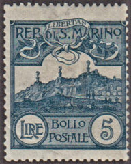 Italy San Marino 75 Just Fine Hinged Nice Color AP Cert cv $275
