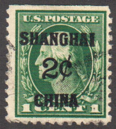 US Shanghai Overprint K1 F-VF Used SE Top