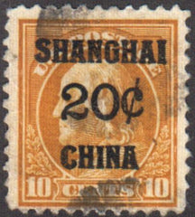 US Shanghai Overprint K10 F-VF Used cv $140