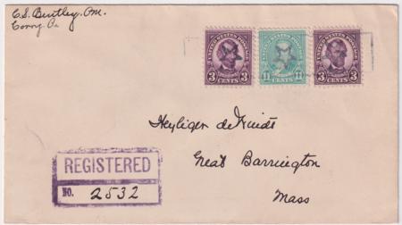 US Pennsylvania, Corry 555, 563 Fancy Cancel Cover, Star in Rectangle