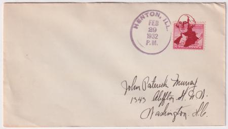 US IIinois, Henton 716 Fancy Cancel Cover, George Washington