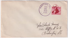 US IIinois, Henton 716 Fancy Cancel Cover, George Washington