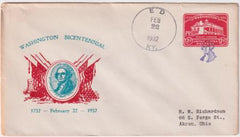 US Kentucky, Ed U525 Fancy Cancel Cover, Washington