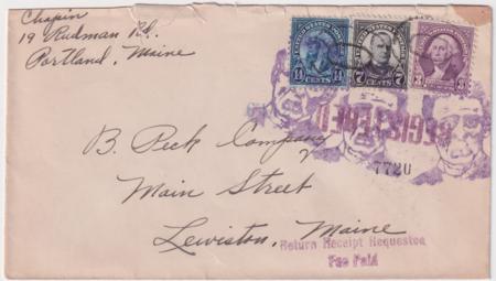 US Maine, Portland Fancy Cancel Cover, Man