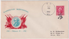 US Kentucky, Ed 707 Fancy Cancel Cover,  Small Washington Bust
