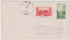 US Kentucky, Ed  740, 741 Fancy Cancel Cover, Heart with arrow  in Square