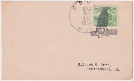 US West Virginia, Crow 728 Fancy Cancel Card, Crow Cancel