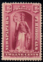 US PR82 Newspaper F-VF Mint Hinged Deep Carmine Shade - Somewhat Disturbed Gum from Hinge Removal cv $200