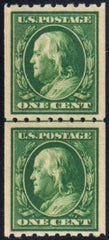 US 390 Washington / Franklin VF Mint NH Line Pair, Pristine cv $72.50