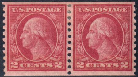 US 453 Washington / Franklin VF Mint Hinged Well Centered Pair Type I cv $300