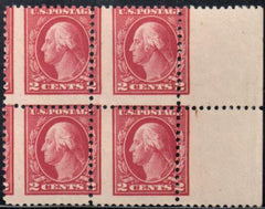 US 499 Washington / Franklin Error Mint NH/LH Perf Shift Block of 4