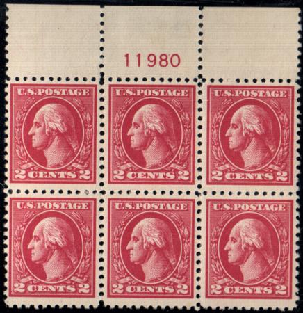 US 528 Washington / Franklin F-VF+ Mint LH Plate Block of 6 cv $100