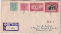 US Indiana, Highland 563, 629, 649, 651 Fancy Cancel Cover, Clover