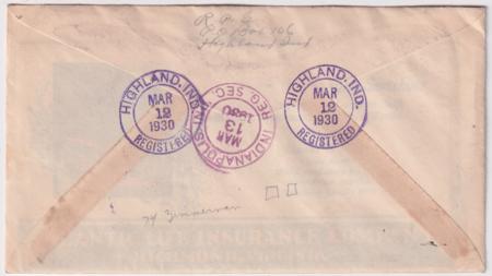 US Indiana, Highland 563, 629, 649, 651 Fancy Cancel Cover, Clover