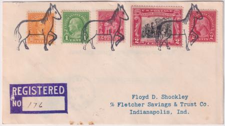 US Oklahoma, Gray Horse 632, 634, 636,651,680 Fancy Cancel Cover, Horse Cancel