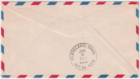 US 1953 Airmail Cover with Train cachet, Erie PA.