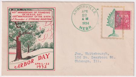 US Nebraska, Arborville 717  Fancy Cancel Cover Tree with Border