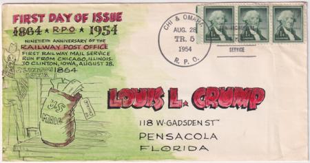 US 1954 1031 FDC for 90th Railroad  P
