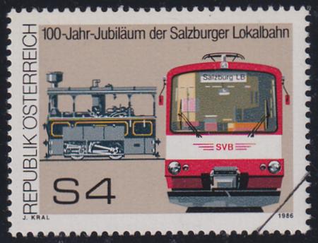 Austria  1986  Scott 1356 Bar Specimen Overprint, Train
