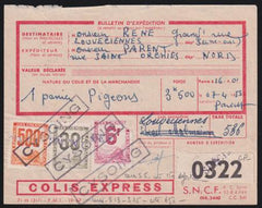 France 1955 Parcel Post Form with Railway issues Ovpt