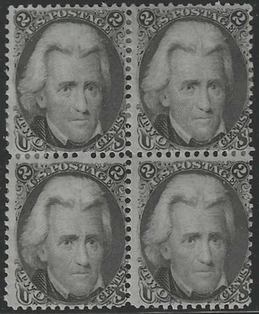 US 73 Early Classics Ave-F Unused Hinged Fresh OG Block of 4, Nice Remnants cv $2,750