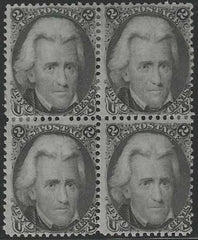 US 73 Early Classics Ave-F Unused Hinged Fresh OG Block of 4, Nice Remnants cv $2,750