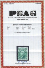 US 96 Early Classics F+ Mint Fresh Unused No Gum With PSAG Cert cv $825