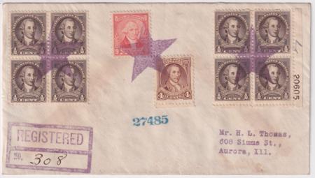 US Illinois, Henton 704, 709, 714  Fancy Cancel Cove, Star