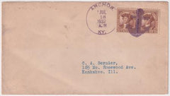 US Kentucky, Anchor 706 Fancy Cancel Cover, Anchor