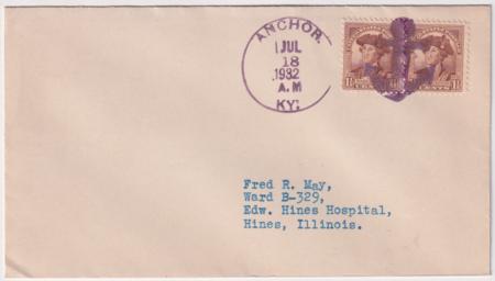 US Kentucky  Anchor 706 Fancy Cancel Cover  Anchor